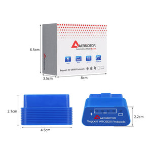 Aermotor ELM327 Bluetooth 4.0 OBD2 V1.5 Auto Diagnostic Scanner for IOS/Android/Windows