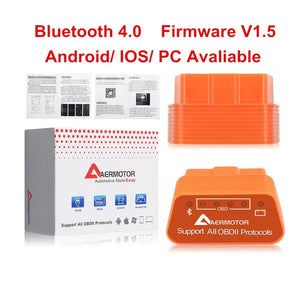 Aermotor ELM327 Bluetooth 4.0 OBD2 V1.5 Auto Diagnostic Scanner for IOS/Android/Windows