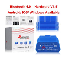 Load image into Gallery viewer, Aermotor ELM327 Bluetooth 4.0 OBD2 V1.5 Auto Diagnostic Scanner for IOS/Android/Windows