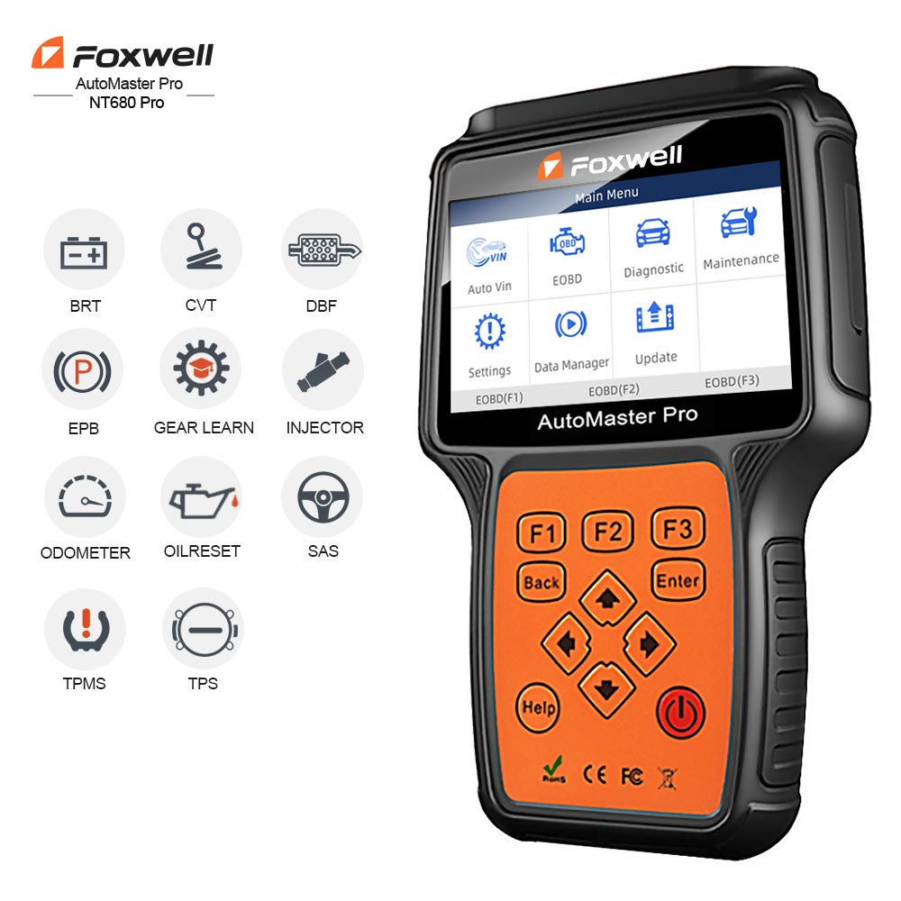 Foxwell 680 PRO All Systems Diagnostic Scanner Wth Oil Light/Service Reset+EPB Functions