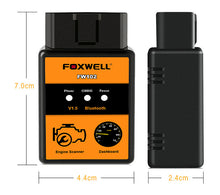 Load image into Gallery viewer, FOXWELL FW102 V1.5 ELM327 OBD2 Bluetooth Adapter OBDII Diagnostic Scan Tool